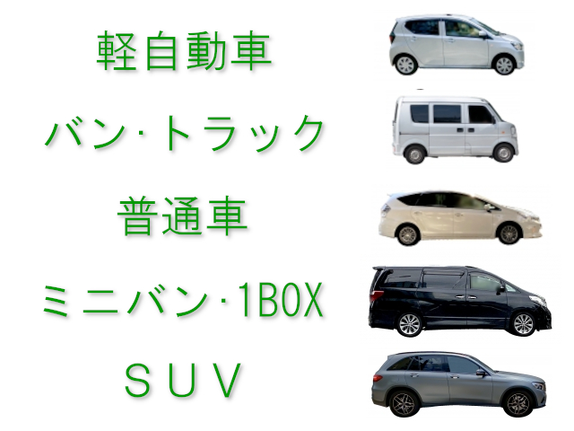 対応車種 国産車 軽自動車 バントラック 普通車 ミニバンワンボックス SUV